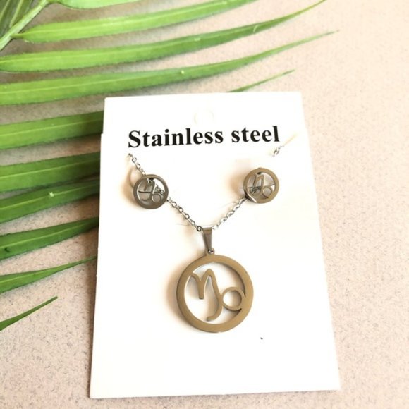 Jewelry - NEW Capricorn Stainless Steel Necklace Earrings